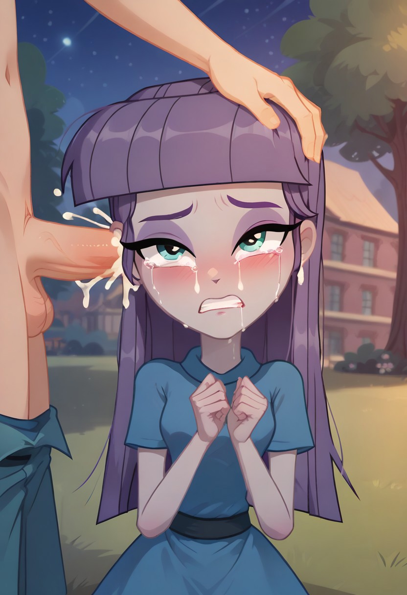 ai_generated clothed_sex clothing crying cum ear_fuck ear_penetration ear_sex equestria_girls friendship_is_magic hasbro kneeling maud_pie maud_pie_(eg) maud_pie_(mlp) mindfuck my_little_pony outdoors outside rape sex teeth