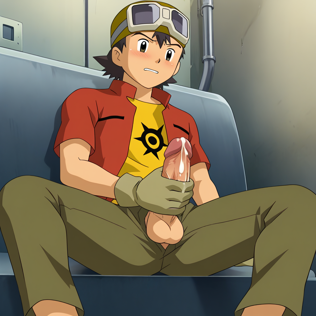 ai_generated digimon digimon_frontier male male_only nude takuya_kanbara young