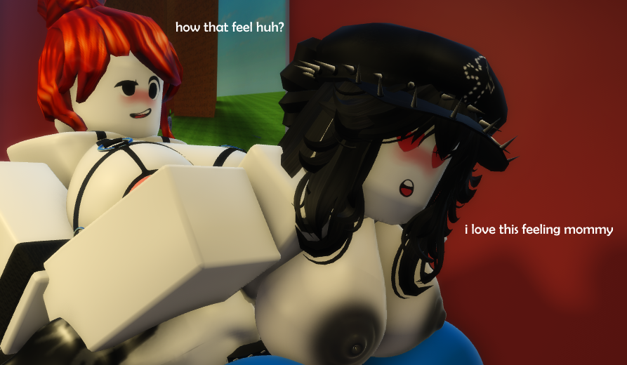 1girls 2futas 3d acorn_hair anal anal_insertion anal_sex big_ass big_breasts big_penis black_hair english_text futa_on_female futanari huge_balls huge_breasts huge_cock noob penetration roblox roblox_avatar robloxian text thick_thighs threesome white_body