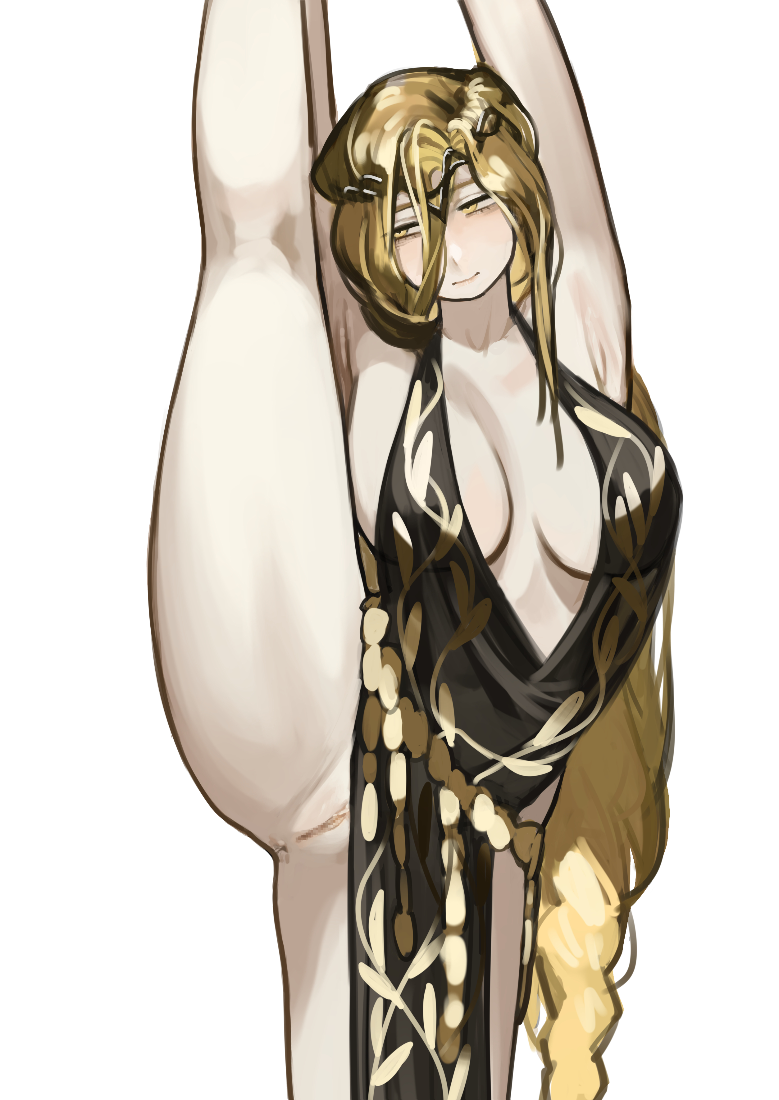 1girls, alternate hairstyle, anus, anus focus, armpits, arms up, ass, big ass, big breasts, blonde hair, breasts, elden ring, female, female only, fromsoftware, legs, legs up, miaojiangyou, milf, pussy, queen marika the eternal, splits, thick thighs, thighs, tiara, vagina