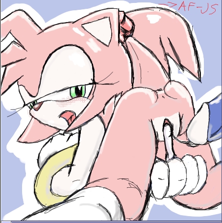 af-js all_fours amy_rose anus ass blush cum cum_inside female from_behind gloves green_eyes hair hedgehog looking_back male pink pink_hair pussy short_hair sonic_(series)