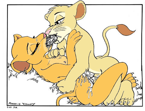 anthro cub disney dr_moreau feline female lion lioness male nala saliva straight the_lion_king young