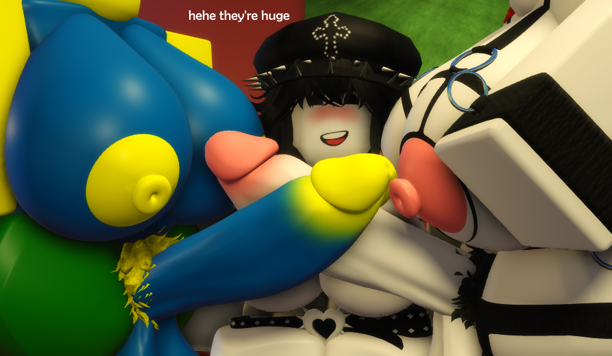 1girls 2futas 3d acorn_hair big_ass big_breasts big_penis black_hair english_text futa_on_female futanari huge_balls huge_breasts huge_cock imminent_threesome lesbian noob roblox roblox_avatar robloxian tagme tagme_(artist) text thick_thighs use_the_correct_tags_you_fucking_ape white_body