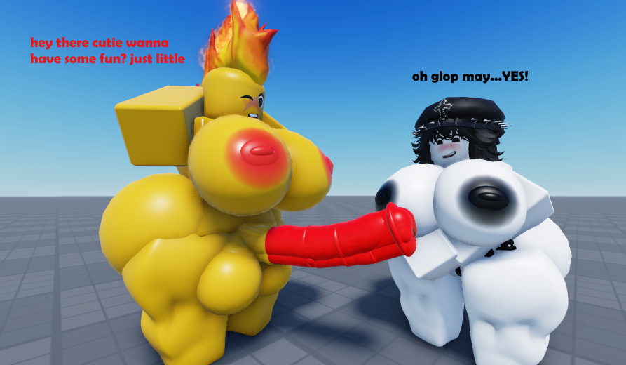 1futa 1girls 3d baseplate big_ass big_breasts big_cock black_hair dialogue english_text futa_on_female futanari huge_breasts huge_cock lesbian pumpkinlesspie roblox roblox_avatar robloxian tagme text thick_thighs use_the_correct_tags_you_fucking_ape white_body