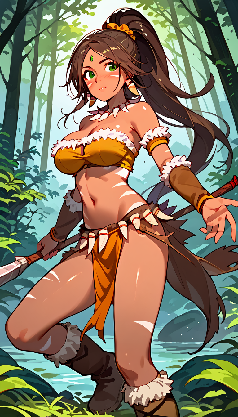 1female 1girl 1girls 1woman ai_generated big_breasts black_hair black_hair_female ear_piercing ear_piercings ear_ring ear_rings earring earrings female female_focus forehead_gem forehead_jewel forest forest_background gem_on_forehead green_eyes green_eyes_female jewel_on_forehead jungle jungle_background large_breasts league_of_legends long_hair long_hair_female nidalee ponytail ponytail_female rank19 riot_games shiny shiny_breasts shiny_skin skimpy skimpy_clothes skimpy_costume skimpy_outfit skimpy_underwear solo solo_female solo_focus tooth_necklace tribal_markings tribal_tattoo tribal_tattoos