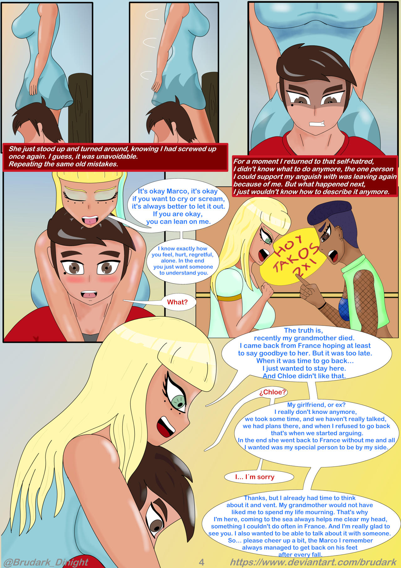 1boy 2girls brudark chloe chloe_(svtfoe) comic deviantart_username english_text jackie_lynn_thomas marco_diaz page_4 star_vs_the_forces_of_evil