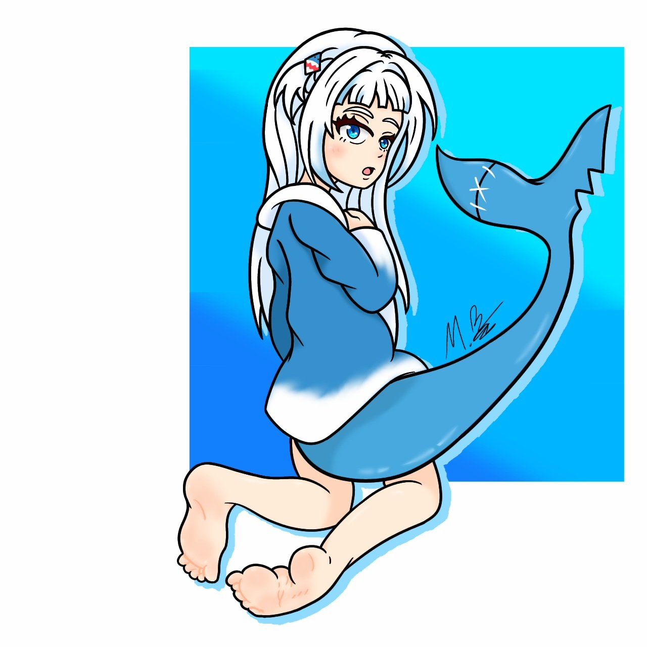 1girls barefoot clothed_female clothes curious cute feet feet_first female foot_fetish foot_focus gawr_gura hololive hololive_english hololive_myth moldybagelhere shark shark_girl shark_tail smaller_female sole_female soles tagme toe_curl toe_scrunch toes virtual_youtuber vtuber