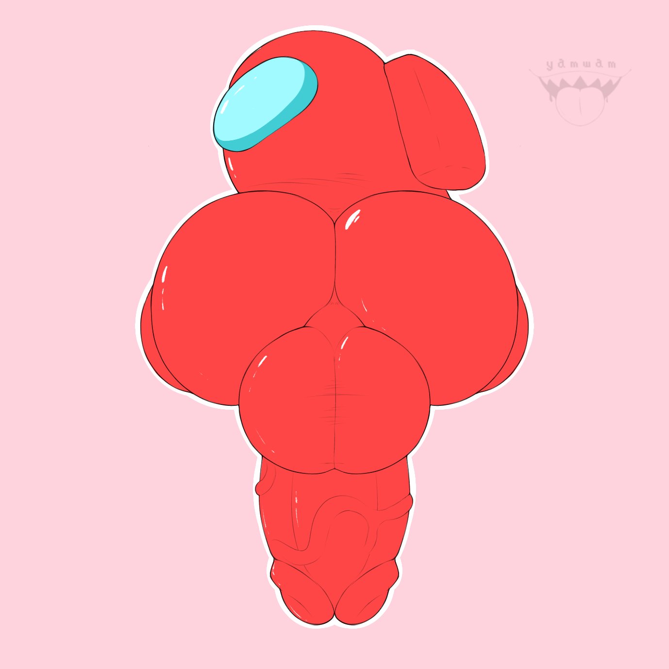 among_us ass big_ass big_balls big_penis crewmate_(among_us) huge_ass huge_balls huge_penis hyper hyper_penis looking_back male male_only red_(among_us) tagme veiny_penis yamwamm