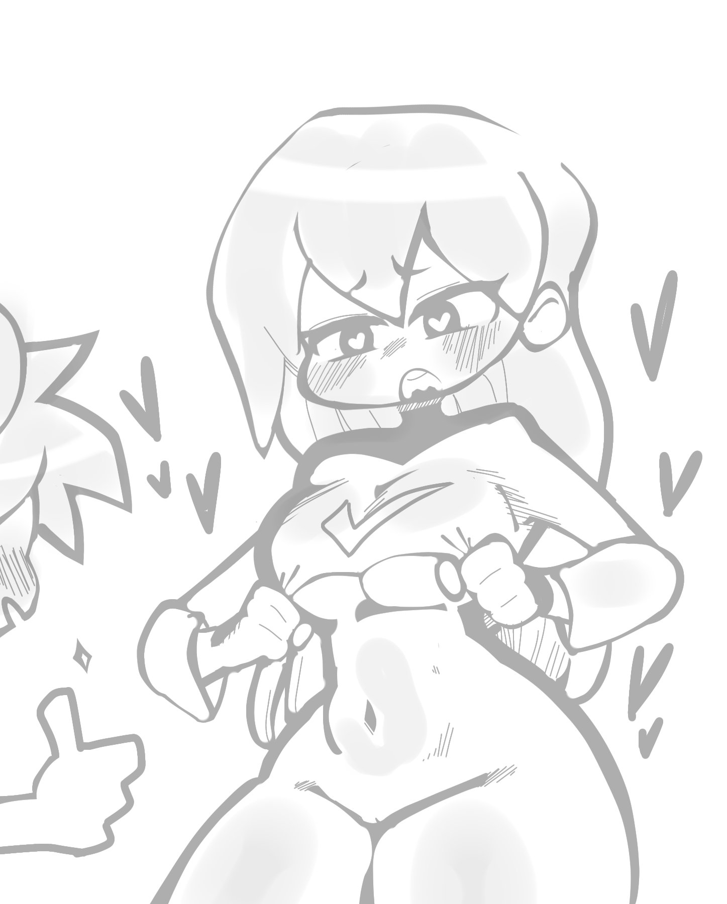 1boy, 1girls, ahegao, aroused, barely visible genitalia, boyfriend (friday night funkin), breasts, female, friday night funkin, heart-shaped pupils, male, original sky (friday night funkin), quavernsfw, sketch, sky (friday night funkin), skyverse, symbol-shaped pupils, tagme, taking clothes off, thumbs up, underboob, wide hips