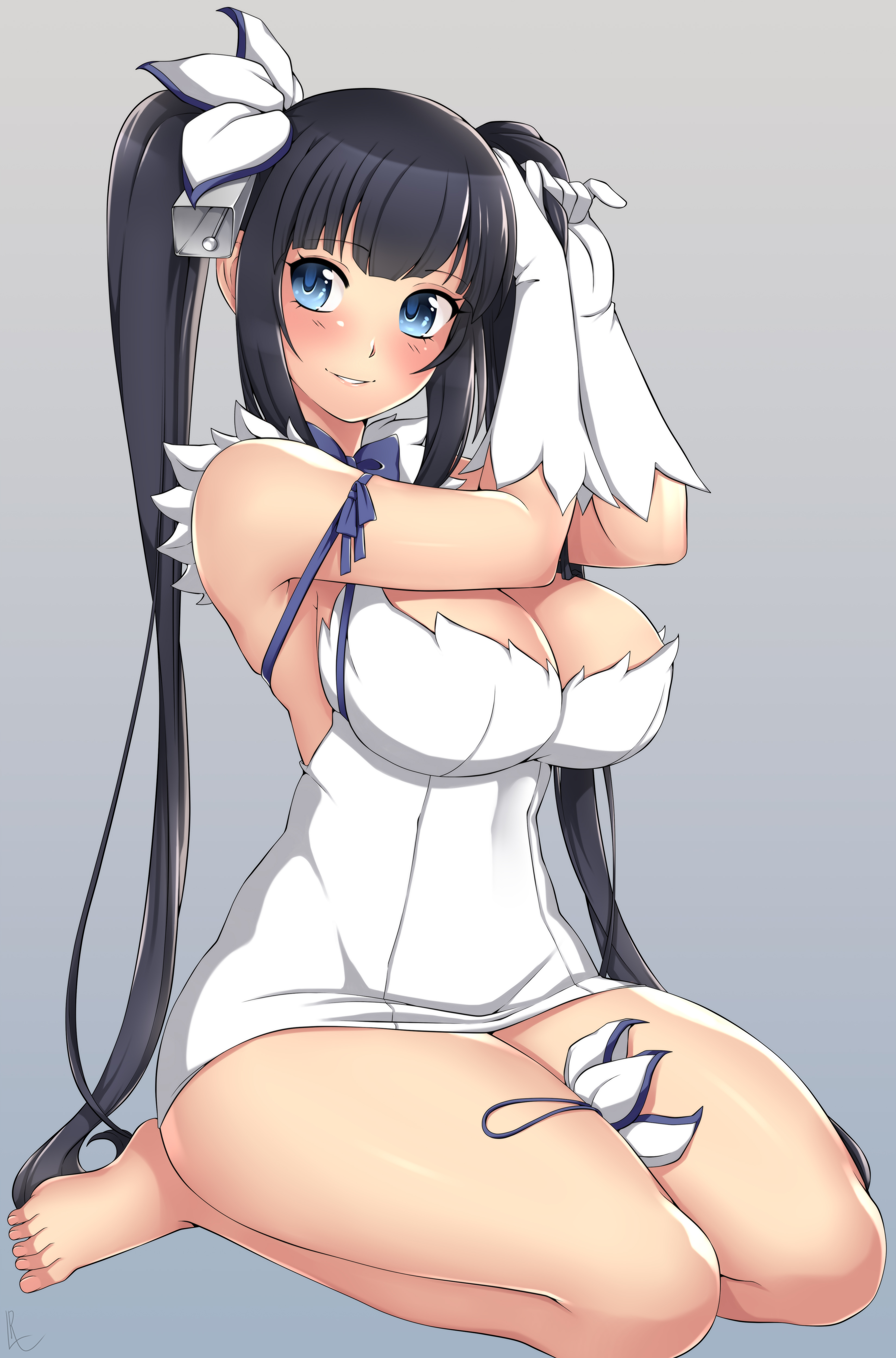 1girls, big breasts, breasts, completely nude, dungeon ni deai wo motomeru no wa machigatteiru darou ka, female, hestia (danmachi), huge breasts, human, lindaroze, nude, solo