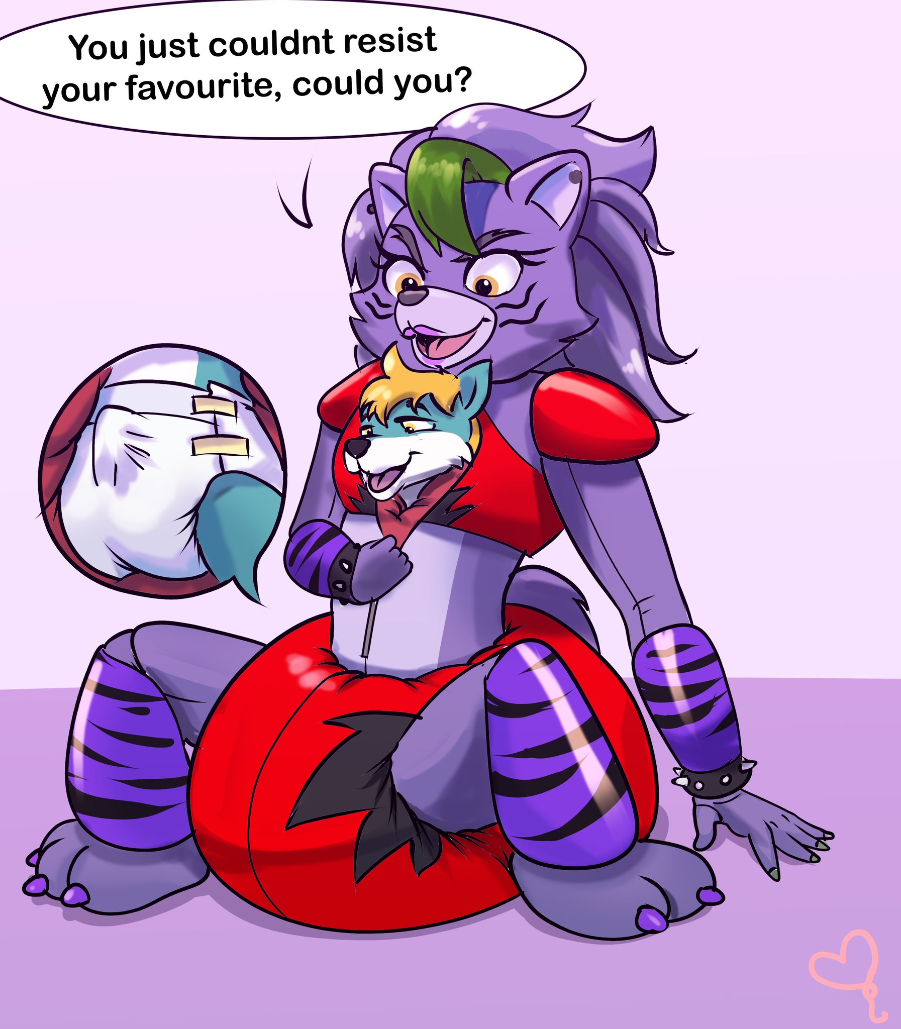 2d, 2d (artwork), 2d artwork, abdl, diaper, female, five nights at freddy's, five nights at freddy's: security breach, fnaf, inflatable, kastmi, roxanne wolf (fnaf), scottgames, steel wool studios