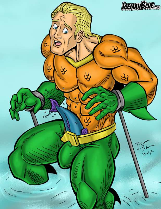 abs aquaman aquaman_(series) arthur_curry blonde_hair dc dc_comics fish icemanblue male male_only muscular muscular_male