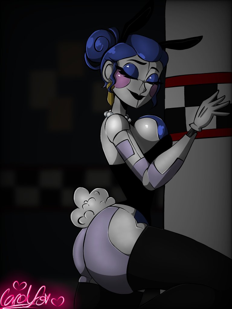 ass, ballora, ballora (fnafsl), big ass, big breasts, blue hair, breasts, bunny ears, bunny girl, bunny tail, bunnysuit, cherrylahorny, closed eyes, female, five nights at freddy's, five nights at freddy's: sister location, fnaf, sister location, solo