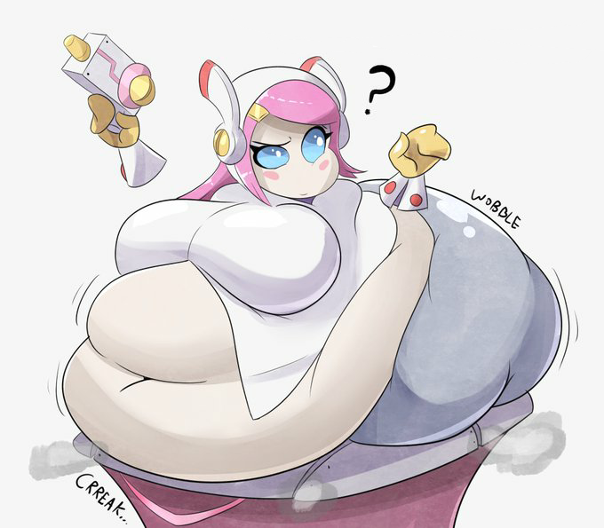 alien alien_girl bbw big_belly huge_ass huge_belly kirby_(series) kirby_planet_robobot kirby_star_allies pink_hair ssbbw stuck susanna_patrya_haltmann susie_(kirby) veryfilthything weight_gain