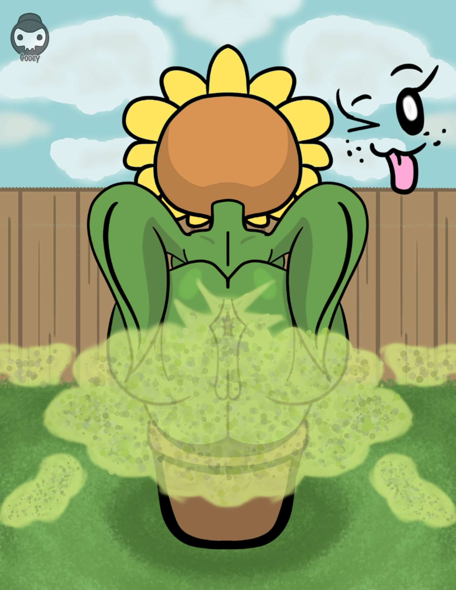 anthro anus ass ass_spread brap butt fart fart_fetish fetish gooeysin plantie plants_vs_zombies pvz specialgooeysin sunflower sunflower_(pvz)