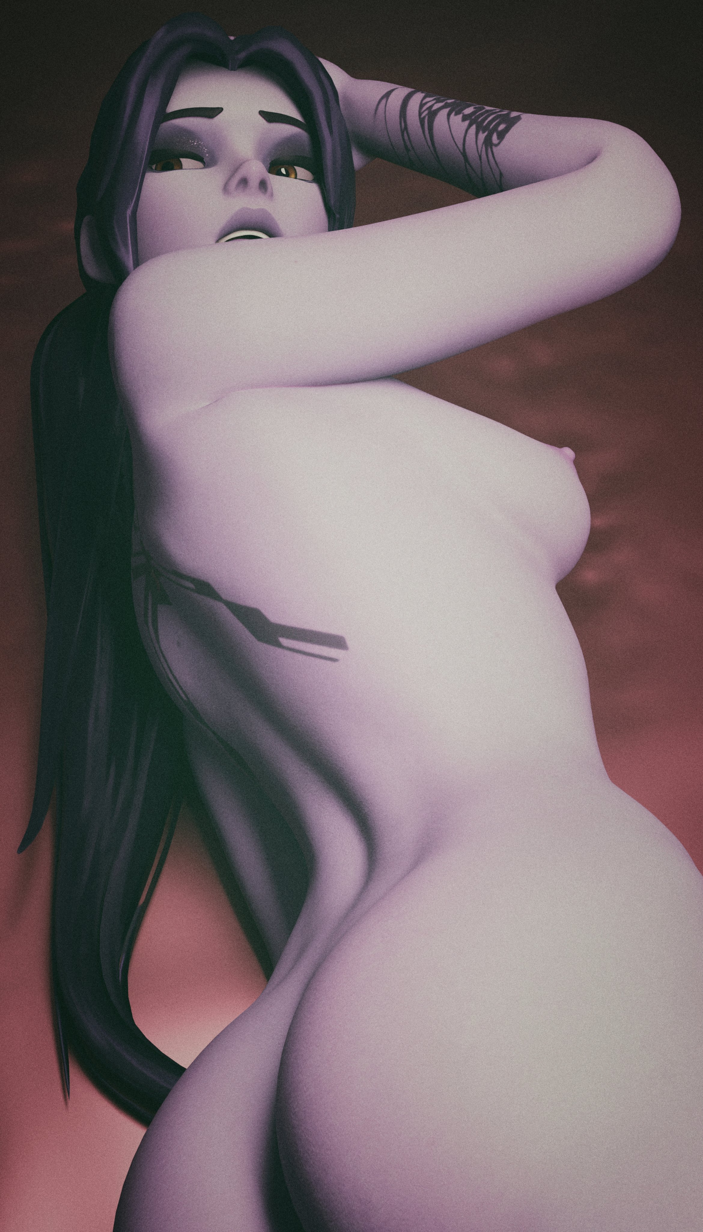 1girls, 3d, amelie lacroix, ass, big breasts, blizzard entertainment, blue hair, blue skin, breasts, female, female only, hi res, human, legs, looking back, morw, mouth open, naked, naked female, nipples, nude, nude female, outside, overwatch, purple hair, purple skin, sci-fi, science fiction, scifi, solo, solo female, solo focus, standing, tattoo, widowmaker, yellow eyes