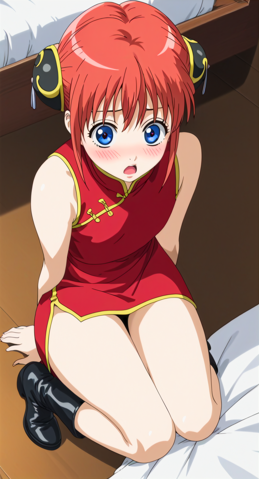 ai_generated chinese_clothes cunny gintama kagura_(gintama) red_hair teenage_girl