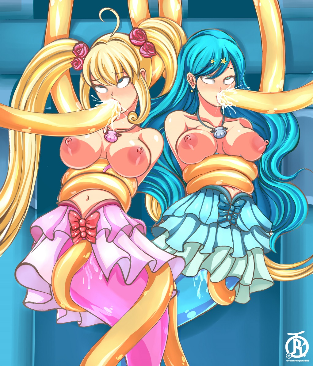 amputee big_breasts blonde_hair blue_eyes blue_hair breasts earrings hanon_hosho large_boobs large_breasts large_tits lucia_nanami mermaid mermaid_girl mermaid_melody_pichi_pichi_pitch mermaid_tail oral oral_sex pendant penetration princess revolverwingstudios sex star_earrings tentacle tentacle_rape tentacle_sex twintails