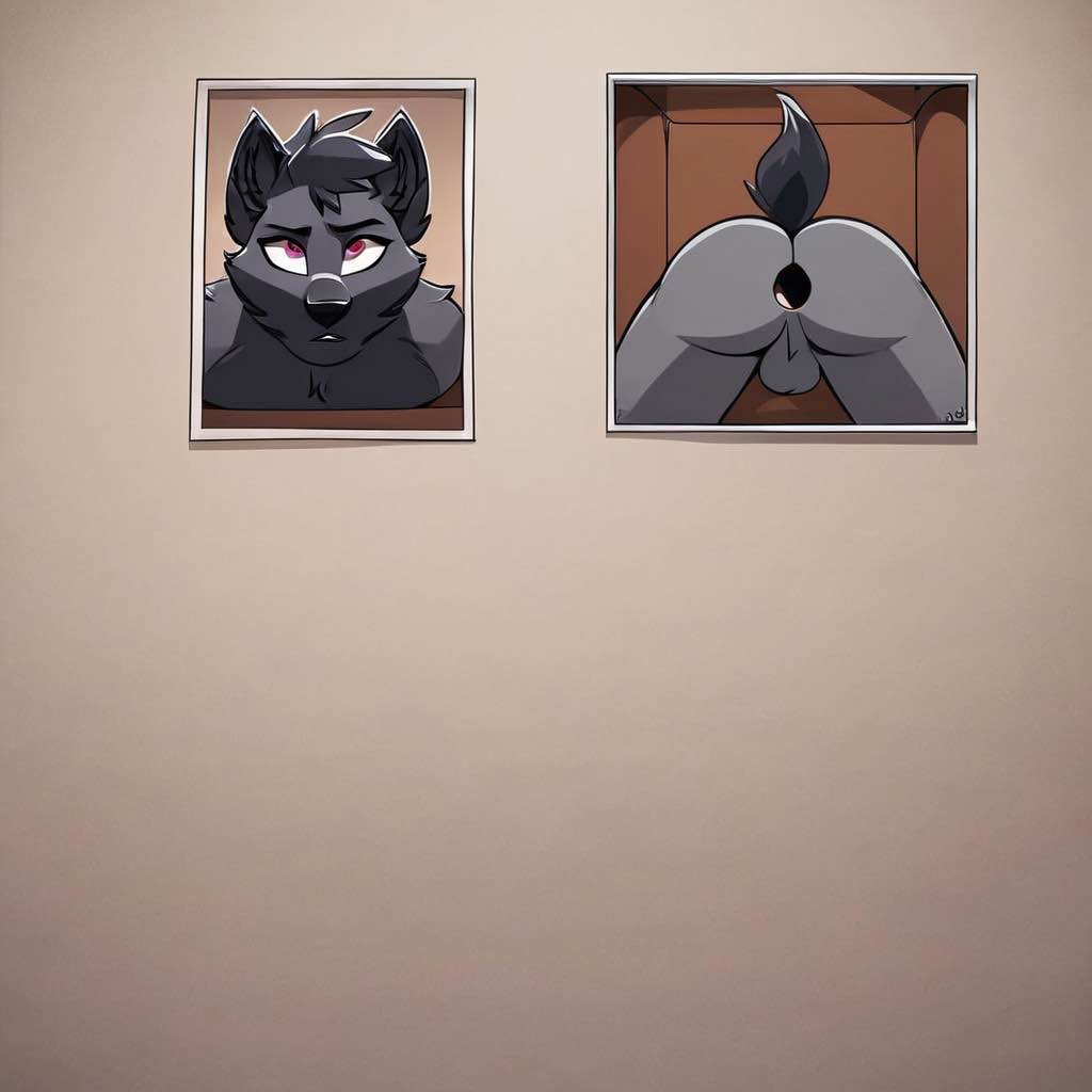 ai_generated arturo_wolff arturowolff ass butt_crack butt_focus furry_only fursona glory_hole male_only nude nude_male stuck_in_wall