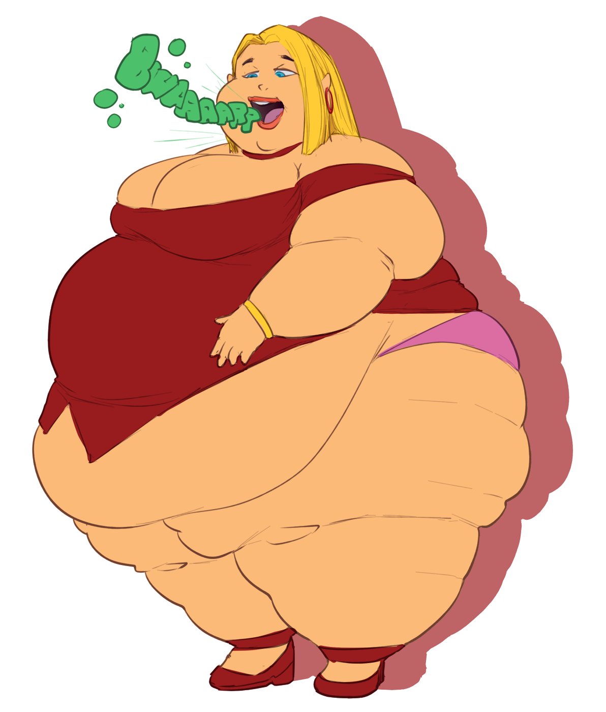 bbw blaineley_(tdi) blonde_hair burping exponentialmass fat female gassy obese_female total_drama_island underwear wide_hips