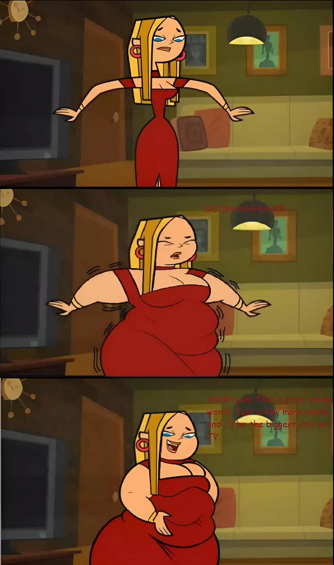 bbw belly belly_expansion blaineley_(tdi) blonde_female blonde_hair fat gut total_drama_island weight_gain