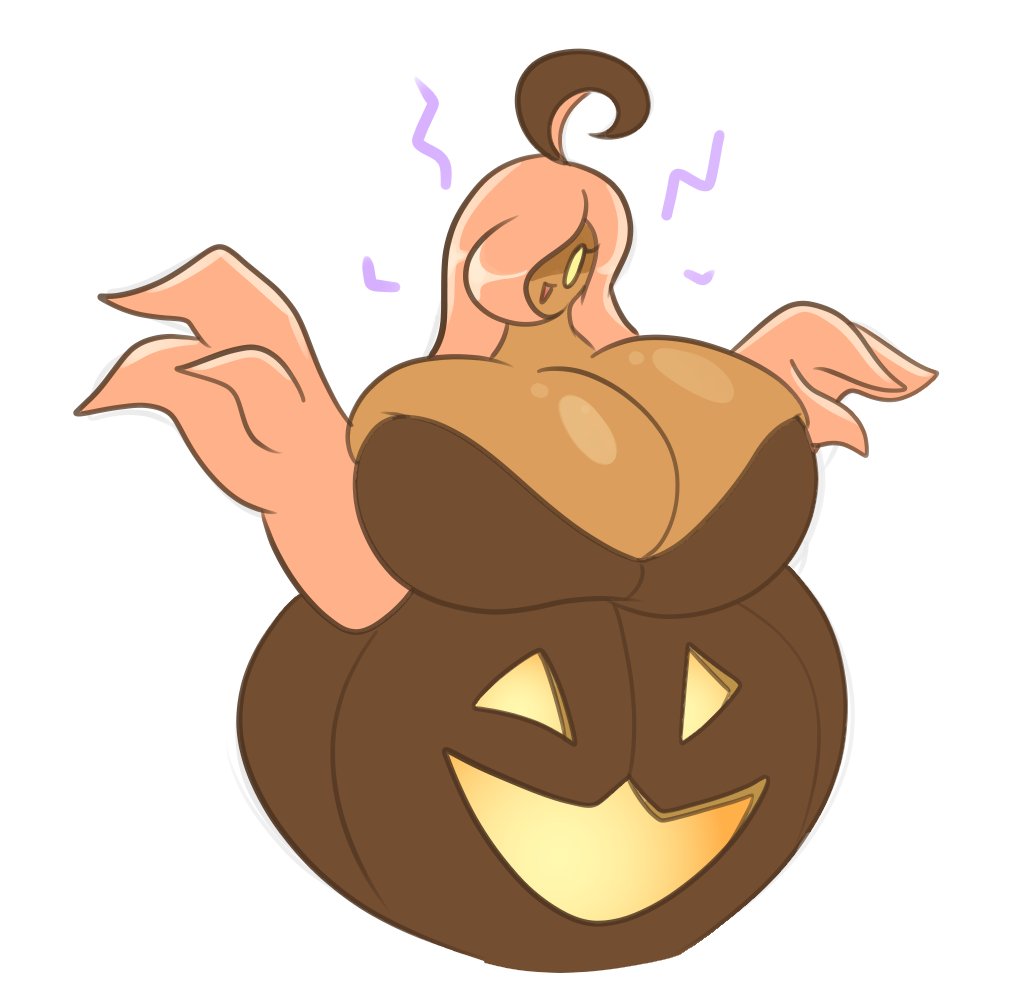 ass, big ass, big breasts, big butt, breasts, female, gourgeist, oddly bally, pokemon