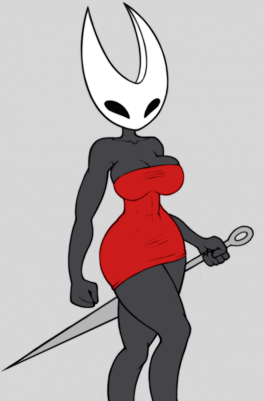 1girls 5_fingers anthro anthro_only anthrofied bare_shoulders big_breasts black_body black_eyes black_sclera black_skin blank_eyes breasts cleavage clothed dress empty_eyes female female_only fully_clothed grey_background hips holding holding_object holding_weapon hollow_knight hornet_(hollow_knight) hourglass_figure humanoid large_breasts mask masked mouthless needle no_mouth red_dress simple_background solo solo_female team_cherry thick thick_thighs thighs thin_waist voluptuous wide_hips wild_thunder06 wildthunder06