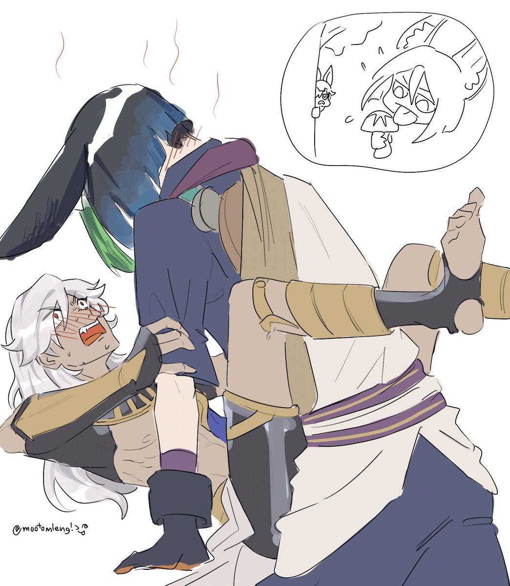 2boys, blush, bratty, cyno (genshin impact), gay, gay sex, genshin impact, male, male only, multiple boys, open mouth, tagme, tighnari (genshin impact), yaoi