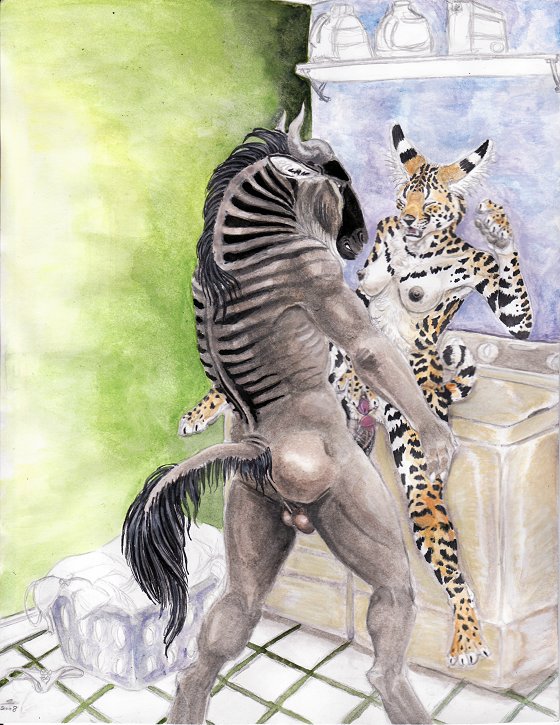 ass bathroom bovine breasts ass couple ebonytigress feline female ginger gnu laundry male penis pussy serval sex sheryn_brown spread_legs spreading straight tyson washing_machine watercolour wildebeest