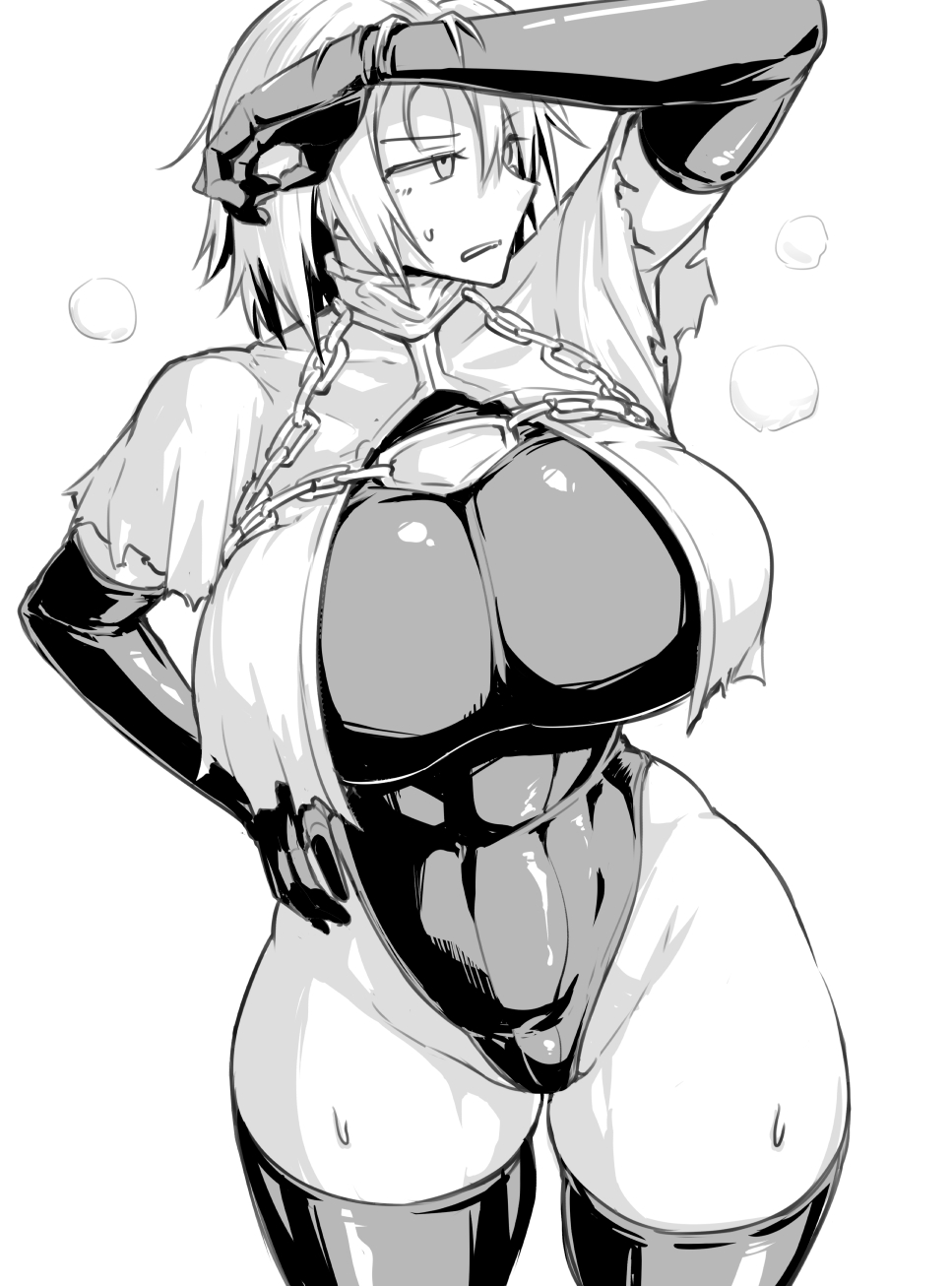 armpits ass big_ass big_breasts black_and_white breast_grab busty butt curvy curvy_body curvy_female curvy_figure curvy_hips curvy_thighs fate/apocrypha fate_(series) gigantic_ass gigantic_breasts gigantic_thighs hips huge_breasts jeanne_alter jeanne_d'arc_(fate) nia_i short_hair thick_ass thick_hips thick_legs thick_thighs toned toned_belly toned_body toned_female toned_legs toned_stomach voluptuous