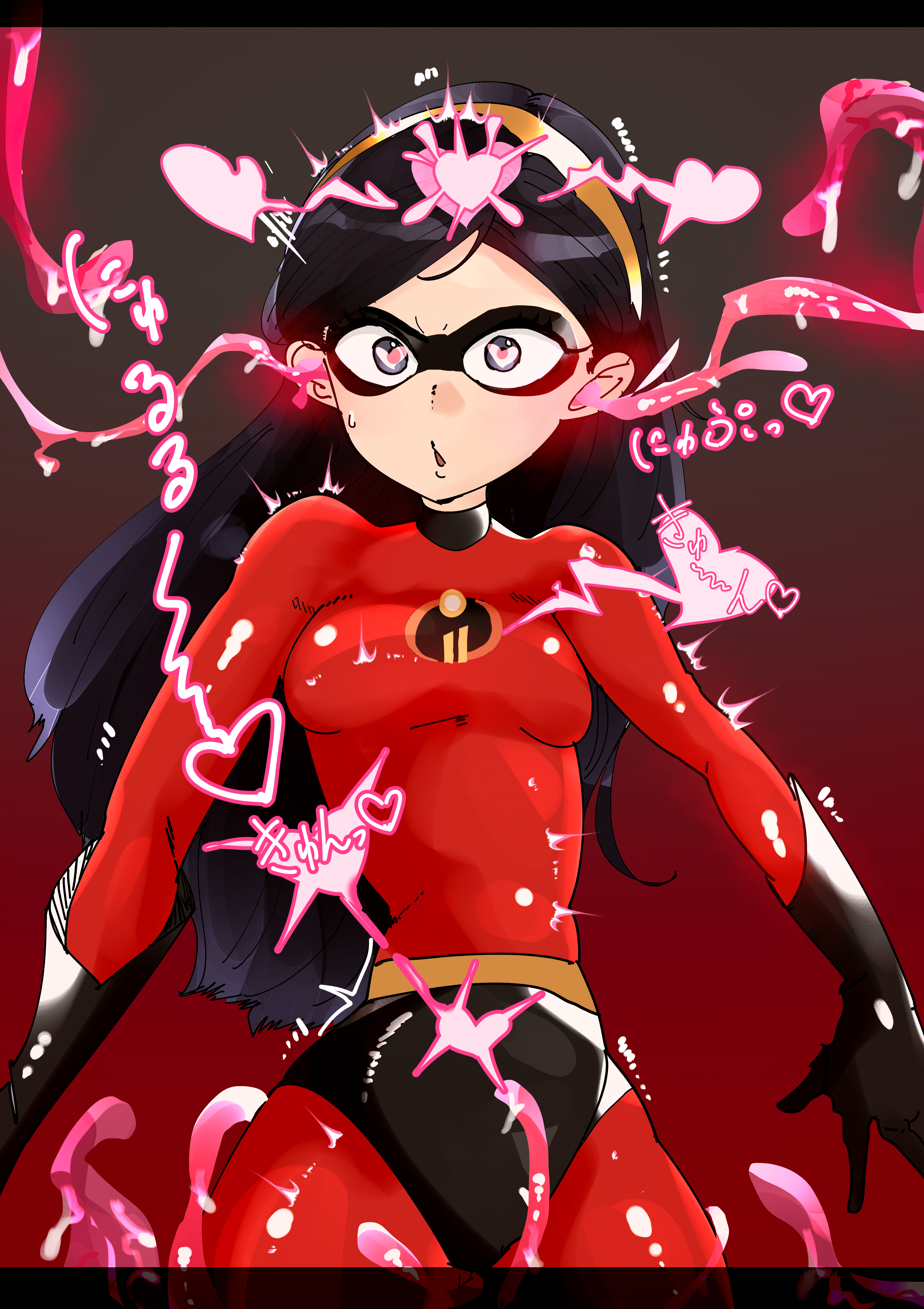 before, before and after, brainwashing, disney, female, female only, hypnosis, manzoku ippon, mind control, personality change, pixar, smooth skin, the incredibles, thick thighs, transformation, translation request, violet parr, wide hips