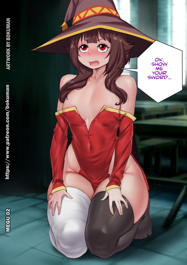 1girls, ass, bokuman, breasts, female, female only, kono subarashii sekai ni shukufuku wo!, megumin, small breasts, solo, solo female, tagme