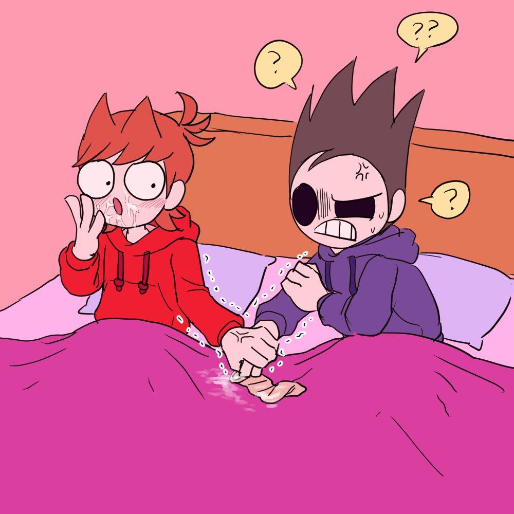 2boys bed condom cum cumming eddsworld male male_only sus tom_(eddsworld) tord_(eddsworld) yaoi