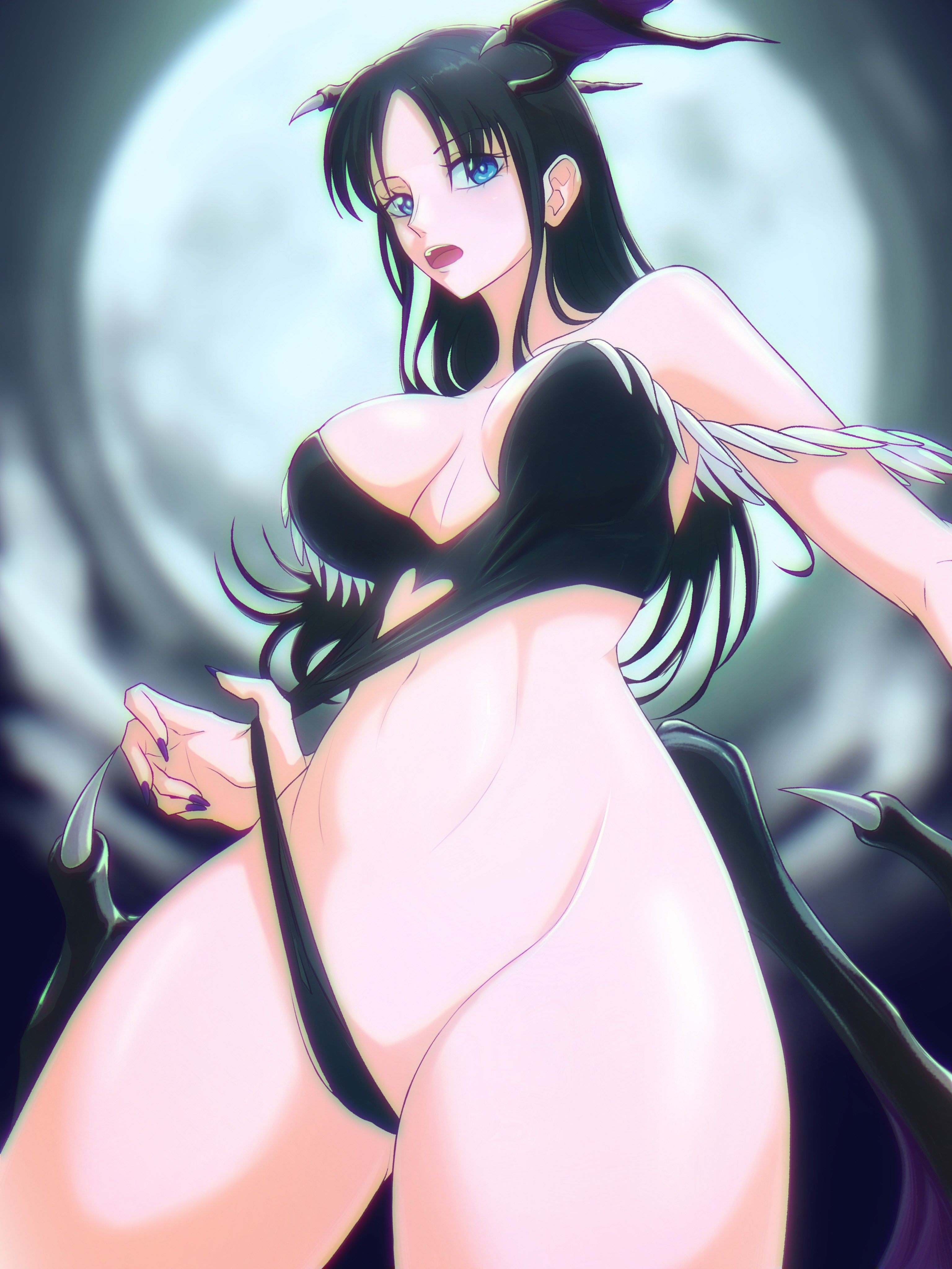 1girls, big breasts, black hair, black-haired female, breasts, female, female only, halloween costume, nico robin, one piece, opalisart, pre-timeskip, solo, solo female