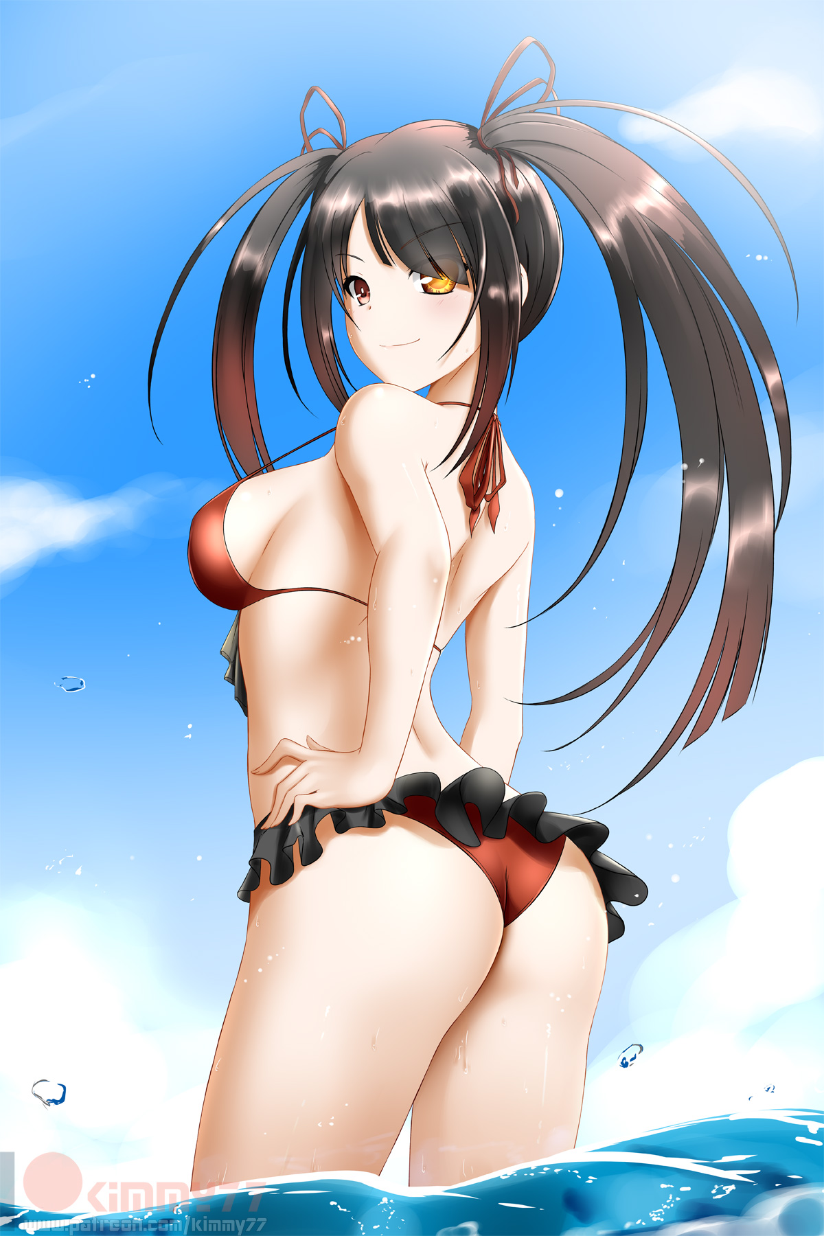 1girls, big breasts, breasts, date a live, female, huge breasts, kimmy77, looking at viewer, nipples, solo, tagme, tokisaki kurumi
