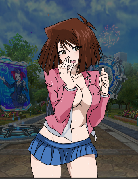 1girls anzu_mazaki big_breasts breasts brown_eyes brown_hair busty eyepatch female female_only hi_res large_breasts legs looking_at_viewer navel nipples panties pink_panties school_uniform short_hair skirt solo tea_gardner thighs torn_clothes underwear yu-gi-oh! yu-gi-oh!_duel_links yu-gi-oh!_duel_monsters