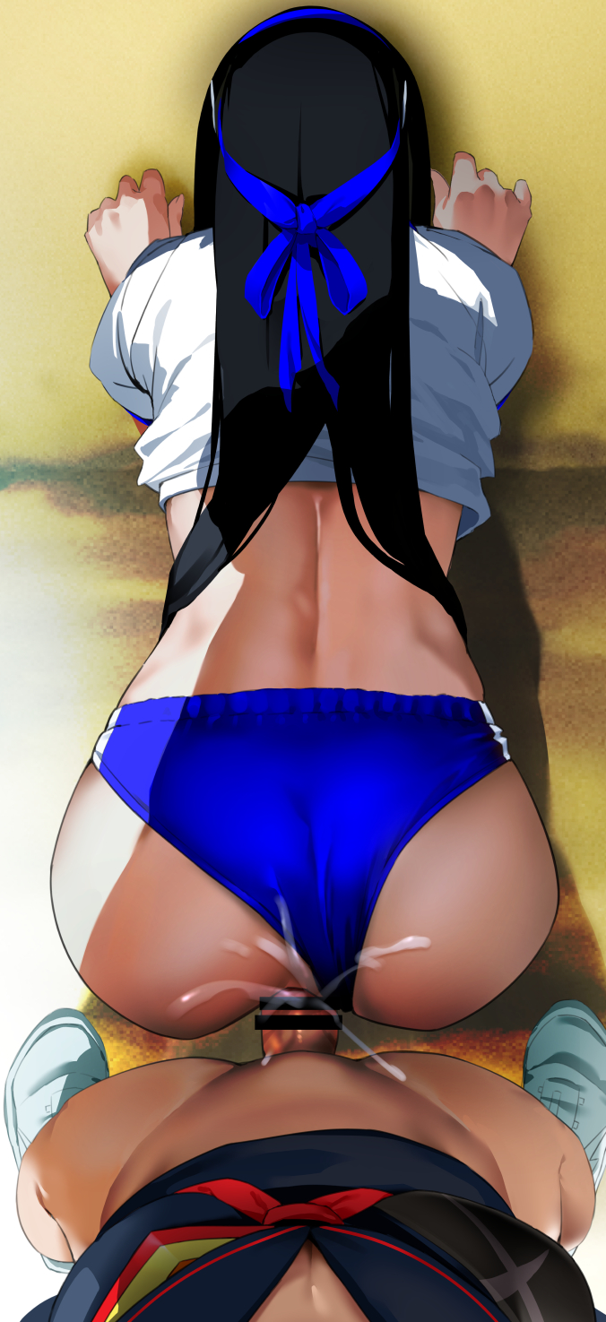 1futa 1girls all_fours anal anal_sex ass bakkanki bent_over big_butt black_hair bloomers bloomers_aside bottomless buruma butt censor_bar censored clothed clothing doggystyle duo faceless faceless_character faceless_futanari female female_focus female_penetrated futa_on_female futa_pov futanari genital_fluids hairband_removed high-angle_view human incest kill_la_kill kiryuuin_satsuki light-skinned_female light-skinned_futanari light_skin long_hair matoi_ryuuko mostly_clothed partially_clothed penetration penis pov satoriwappa sex shirt shirt_lift sisters sports sportswear standing tomboy