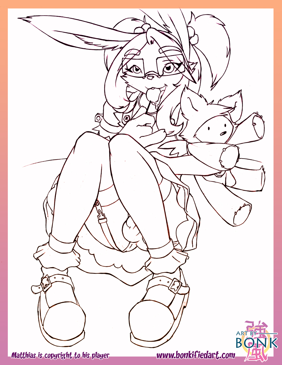 anthro bonk crossdressing cute fur furry garters glasses lagomorph male matthias panties rabbit stockings underwear upskirt