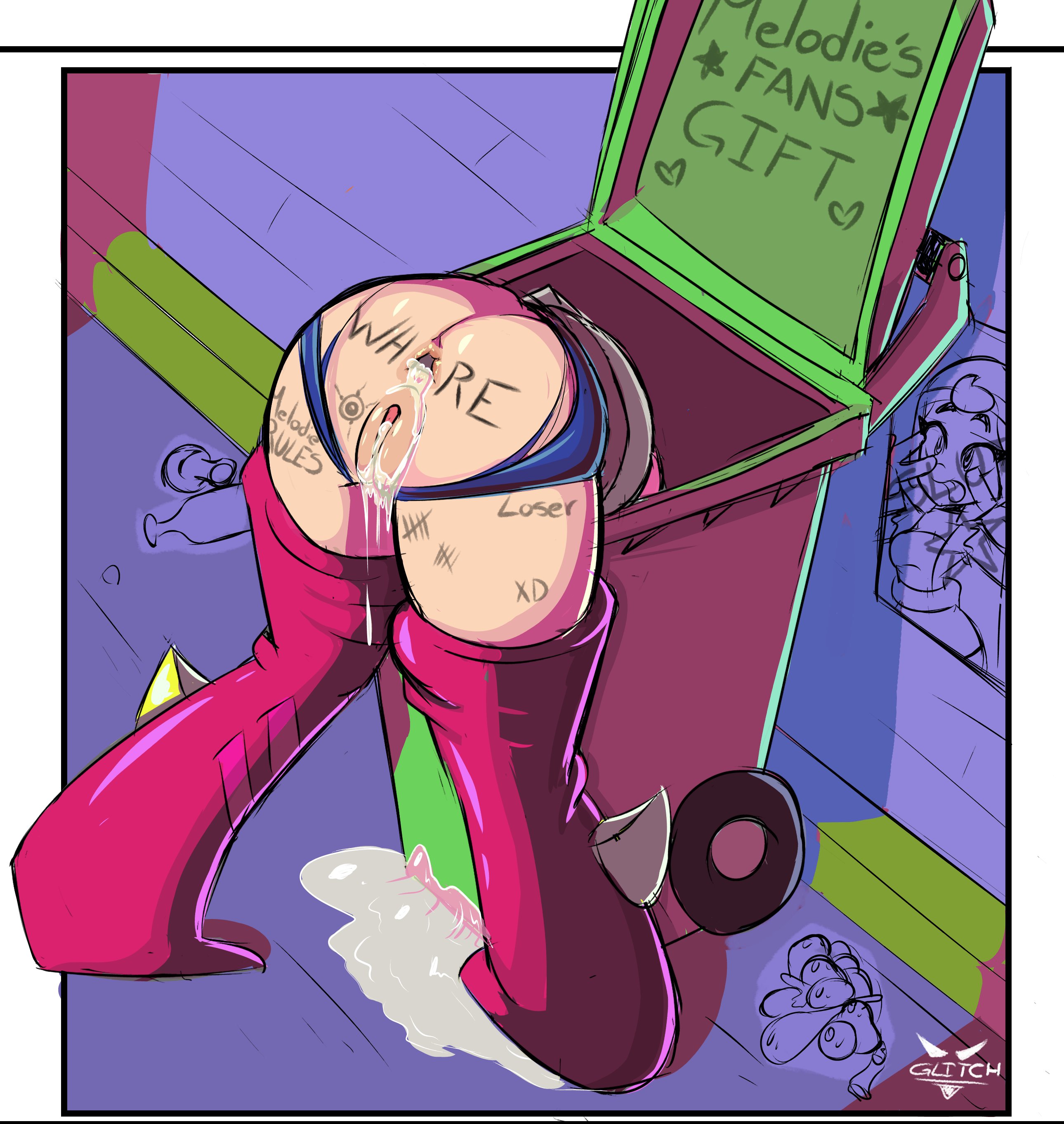 after anal, after rape, after sex, after vaginal, anal, anal sex, ass, ass focus, body writing, brawl stars, cum, cum in ass, cum in pussy, cum inside, janet (brawl stars), papersketch, public, public exposure, public humiliation, public nudity, public use, rape, raped female, ripped clothing, ripped pants, submission by melodie (brawl stars)
