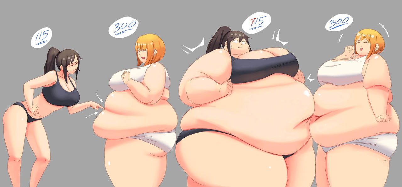 belly big_belly ekusupanshon expansion huge_belly inflation overweight_female thick_thighs voluptuous weight_gain