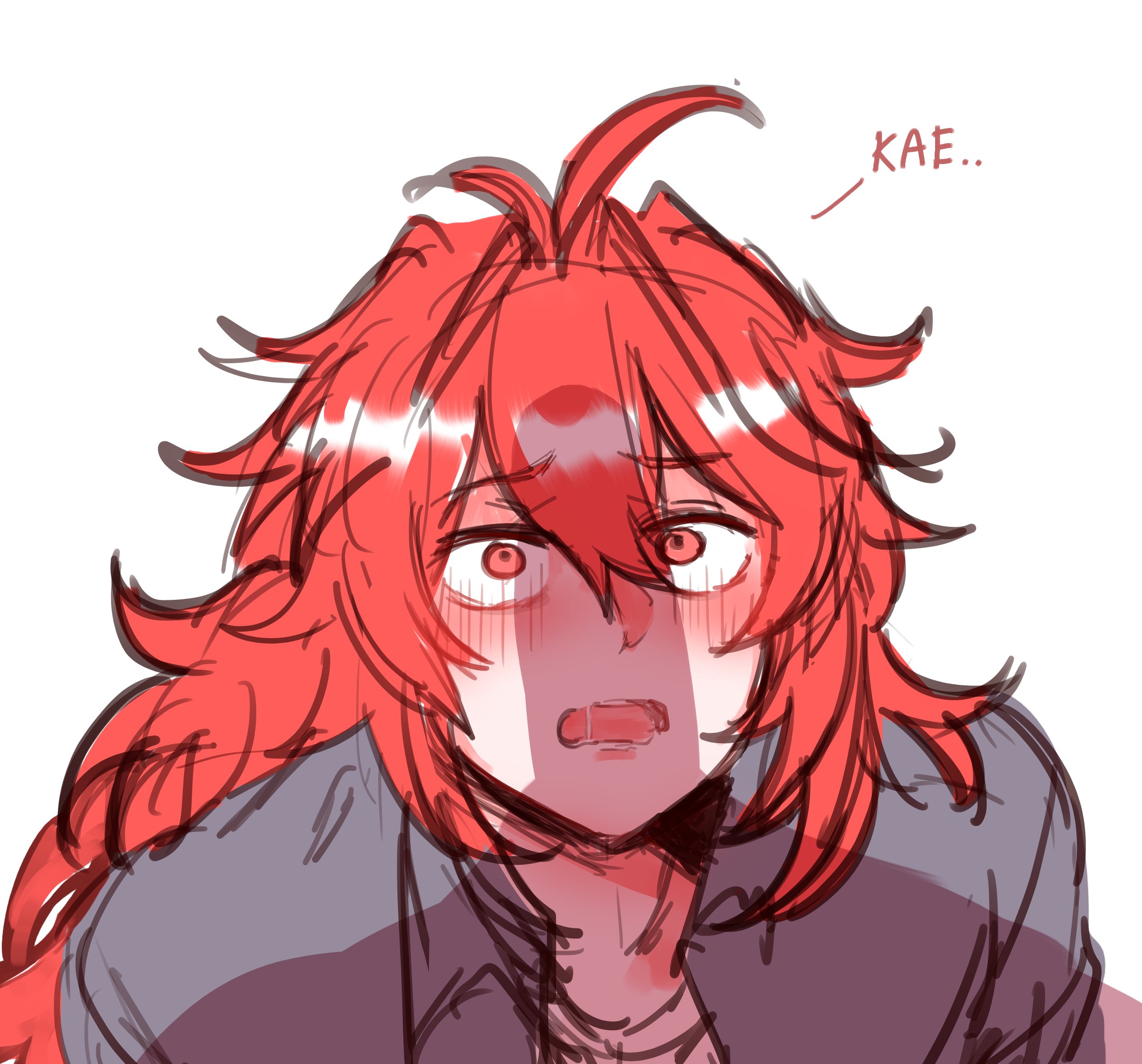 2boys, adoptive siblings, blush, blush lines, brother, brothers, diluc (genshin impact), gay, genshin impact, imminent sex, incest, inseki, kaeya (genshin impact), kurenaiz1, long hair, male, male only, open mouth, open shirt, penis, penis shadow, red hair, shirt, simple background, step-incest, stepbrother, stepbrothers, surprised, text, white background, wide eyed, yaoi