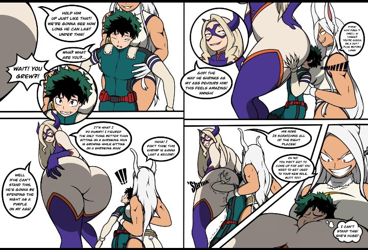 1boy 2girls age_difference ass big_ass big_breasts big_butt blonde_hair breasts bunny_ears bunny_girl butt color colored dark-skinned_female face_in_ass facesitting female female/male/female femdom giantess gloves green_eyes green_hair hero_outfit_(mha) huge_ass humiliation izuku_midoriya izuku_midoriya_(hero_outfit) light-skinned_female light-skinned_male looking_back male male/female/female midoriya_izuku midoriya_izuku_(hero_outfit) miruko mount_lady my_hero_academia open_clothes open_mouth ourcouncil pink_eyes pleasure pleasure_face red_eyes rumi_usagiyama smaller_male speech_bubble tagme takeyama_yuu text text_bubble usagiyama_rumi white_hair yuu_takeyama