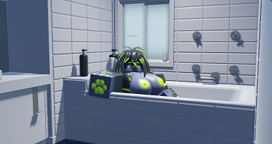 3d artist_request bathtub breasts changed_(video_game) female_only hybrid hypnocat_(changed) hypnotic_eyes looking_at_viewer presenting roblox roblox_game robloxian shark_girl sitting source_request tagme tiger_shark_(changed)