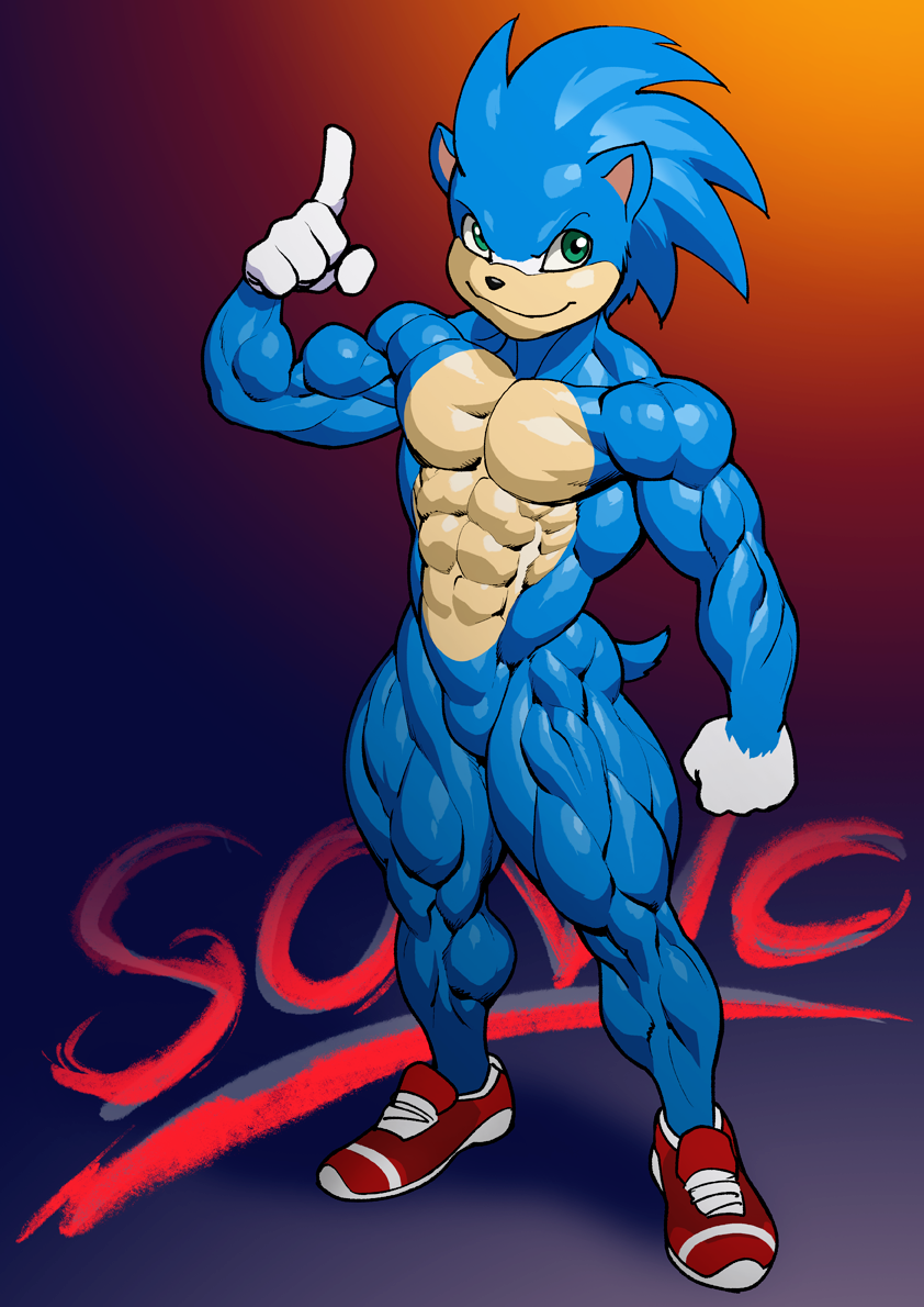 1boy character_name male muscles muscular_male pokkuti sonic_(series) sonic_the_hedgehog sonic_the_hedgehog_(film) sonic_the_hedgehog_(series) tagme ugly_sonic