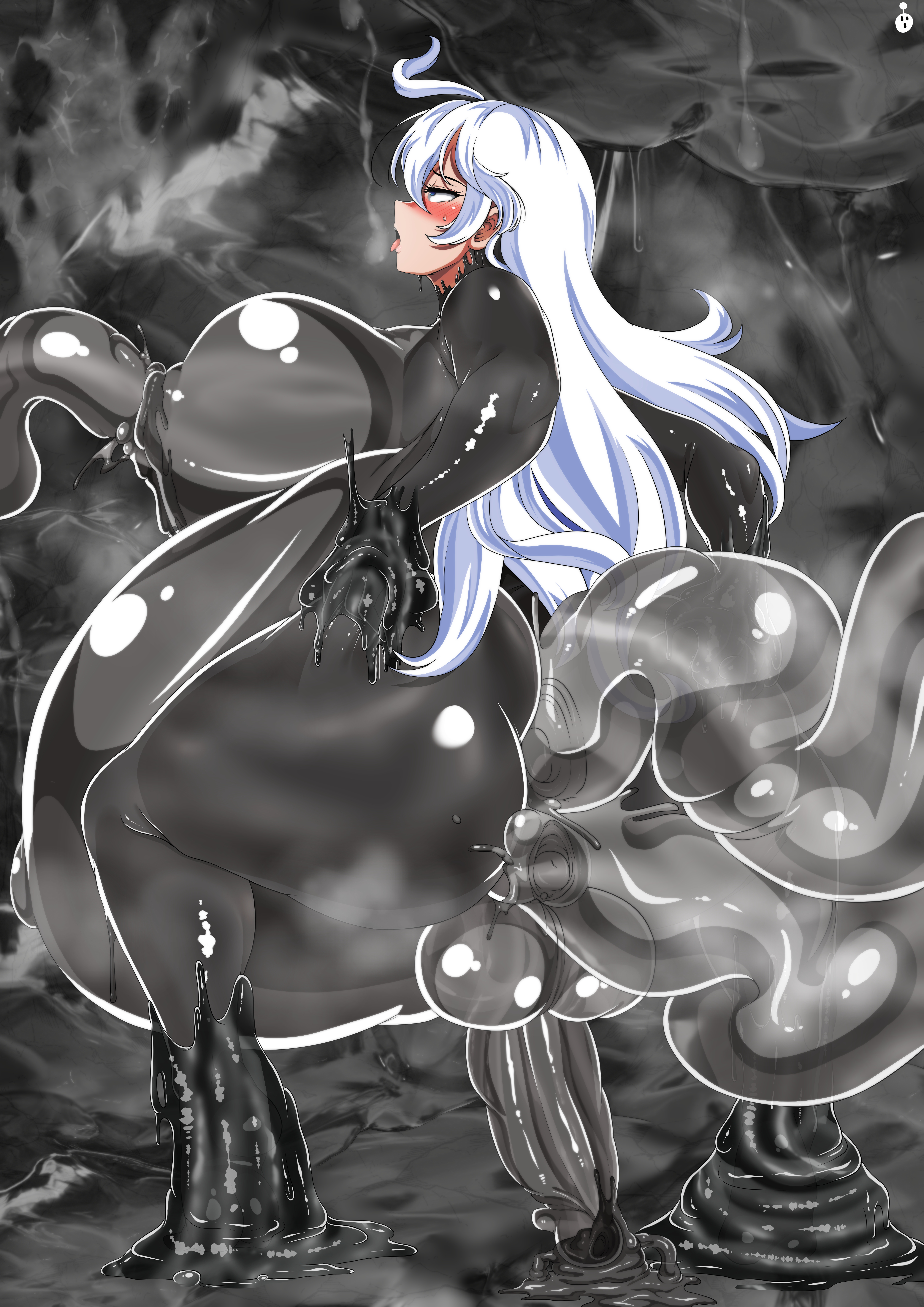 1futa, abdominal bulge, ass, back, back view, balls, balls expansion, balls growth, balls growth (enlargement), belly bulge, belly expansion, belly inflation, big ass, big balls, big breasts, big butt, big penis, big testicles, blue eyes, blush, bodysuit, breast expansion, breast growth, breast growth (enlargement), breasts, breasts bigger than head, busty, clothed, clothing, dickgirl, erection, expansion, from behind, full-package futa, futa only, futa urethral insertion, futanari, genital expansion, genital growth, genital growth (enlargement), gigantic breasts, goo, huge ass, huge balls, huge butt, huge cock, huge penis, human, inflation, insertion, intersex, large ass, large butt, large penis, light skin, light-skinned futa, long hair, looking back, nipple fucking, nipple insertion, nipple penetration, original, original character, penetration, penile urethral insertion, penis, pussy, slime, slime suit, solo, squatting, stomach bulge, stomach inflation, tentacle, tentacle in anus, tentacle in ass, tentacle in nipple, tentacle in pussy, tentacle penetration, tentacle rape, tentacles, testicles, thick penis, urethral, urethral insertion, wirberlwind