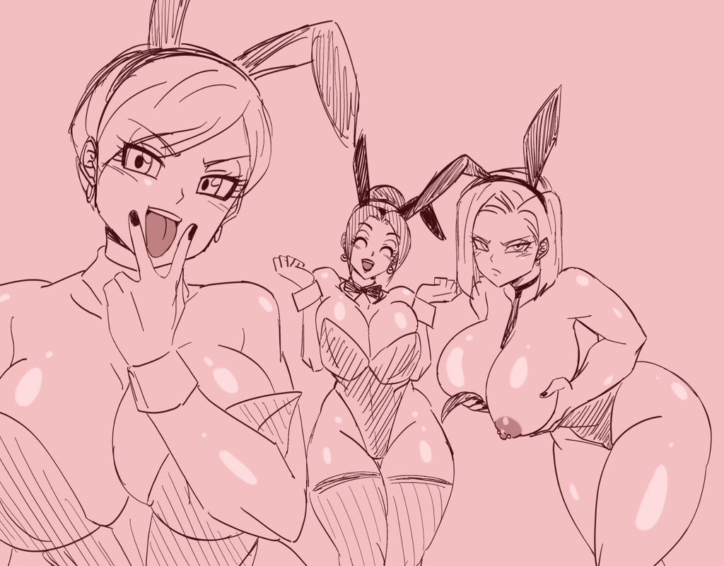 android_18 bulma_briefs bunnysuit chi-chi_(dragon_ball) darwaarts dragon_ball dragon_ball_(series) dragon_ball_super dragon_ball_z fanart