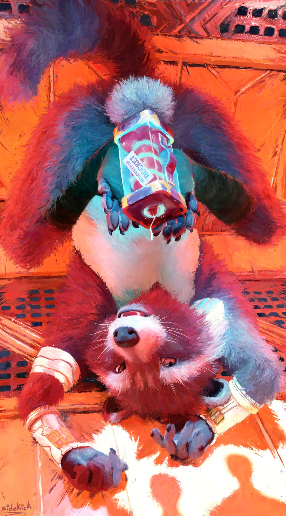 anthro balls bodily_fluids clothed clothing cum erection feet fluffy fluffy_tail genital_fluids genitals guardians_of_the_galaxy head_on_ground hi_res male mammal marvel nude partially_clothed paws penetrable_sex_toy penis procyonid raccoon rocket_raccoon sex_toy shirt sidekick smile smiling_at_viewer solo tail topwear