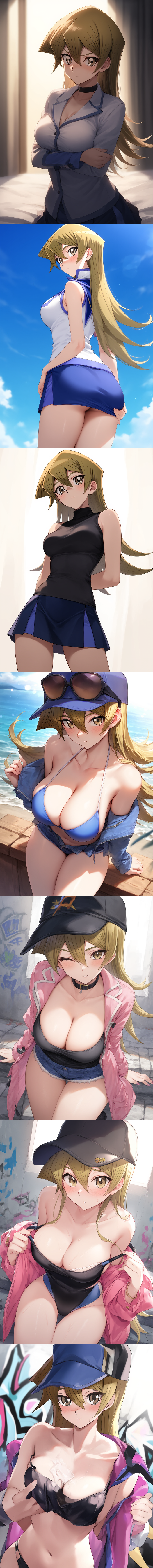 1girls alexis_rhodes arms_crossed asuka_tenjoin big_breasts female long_hair long_image looking_at_viewer presenting presenting_breasts tenjouin_asuka yu-gi-oh! yu-gi-oh!_arc-v yu-gi-oh!_gx