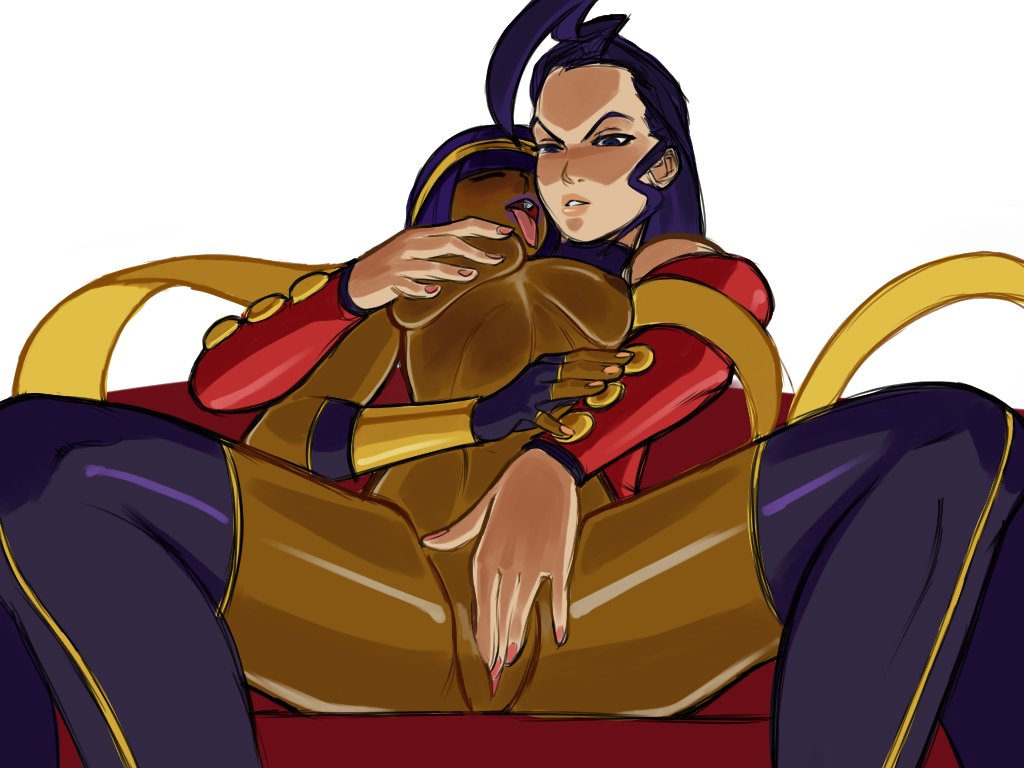 2d 2girls egyptian egyptian_female female female_focus italian italian_female knohphiltur lesbian menat_(street_fighter) rose_(street_fighter) street_fighter tagme yuri