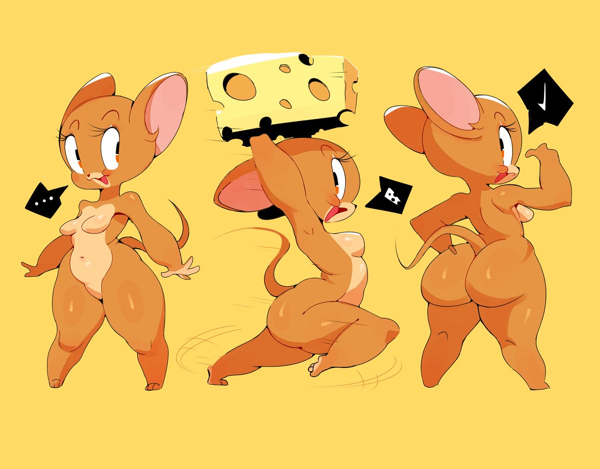 1girls ass breasts cheese featureless_breasts featureless_crotch female furry genderswap_(mtf) hanna-barbera huhujujuy jerry_mouse rule_63 tiny tom_and_jerry